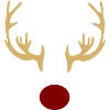 Reindeer with golden antlers
