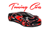 Flammenroter Tuning-Sportwagen