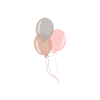 Ballons argent brun rose