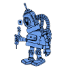 robot in love blue