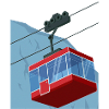 cable car red winter