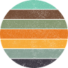 Retro rainbow sunset blue