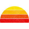 Retro rainbow sunset semicircle