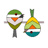 Bird 2 abstract geometric sparrows