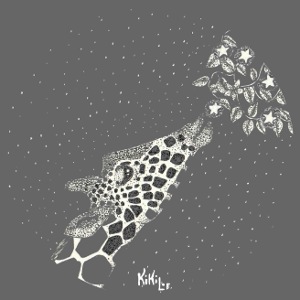 "Giraffe eating stars"