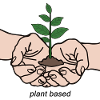 Hands with plant - plant based