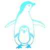 Penguin father and son tattoo animals gift idea