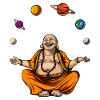 Buddha Juggling Space Planets