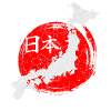 Japan country shape flag character