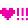 Coeurs avec trois points d’exclamation