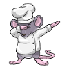 Rat som en kok med en kokkehat på hip hop-dansen Dab