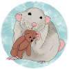 Nette Ratte mit Teddybär