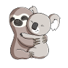 Sloth and Koala Hug