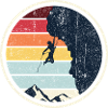 Retro Sunset Climb on Cliff