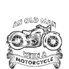 Gepensioneerde motorfiets opa motorfiets motor MC kap