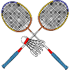 Badmintonschläger und Shuttle