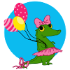 Crocodile with balloons
