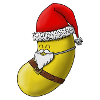 Yellow SantaBean with Face