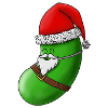Green SantaBean with Face