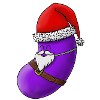 Purple SantaBean with Face