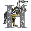 Harry Potter Hufflepuff Coat of Arms Monochrome