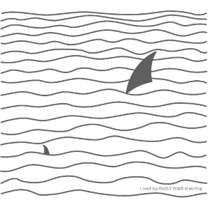Windsurfer & Shark (black)