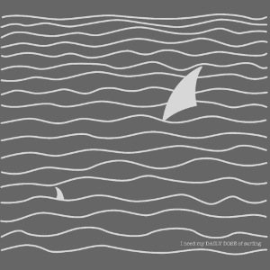 Windsurfer & Shark (white)