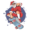 Santa skateboard skateboarding christmas