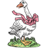 Goose with pink ribbon