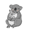 Koala mignon avec bébé koala!