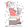 Père Noël assis sur la cheminée drôle