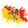 Sicilien flag Italien Palermo Trinacria Italia