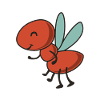 Flying ant with wings