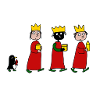 Three queens with penguin