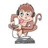Monkey plays video games