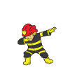 Futur pompier dabbing pompier