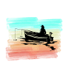 Angler in boat fishing fishing