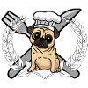 Pug Dog Cooking Kitchen Gourmet Chef