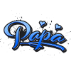 Papa blue Heart Splash Graffiti