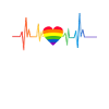LGBT heart heartbeat rainbow