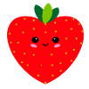 funny strawberry with face