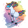 Stok narciarski Einhorn Bunt Klecks