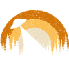 UFO-Sonnenuntergang über Waldstrahl