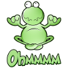 Ohmmm, yoga, cross-legged, meditating frog