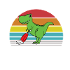 T-rex drôle avec aspirateur