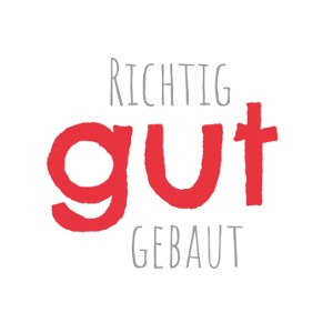 „Richtig gut gebaut” in hellroter Schrift