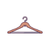An orange wooden hanger