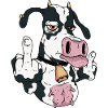 Cow middle finger