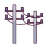Two overhead power line