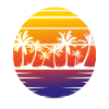 Summer beach palm trees